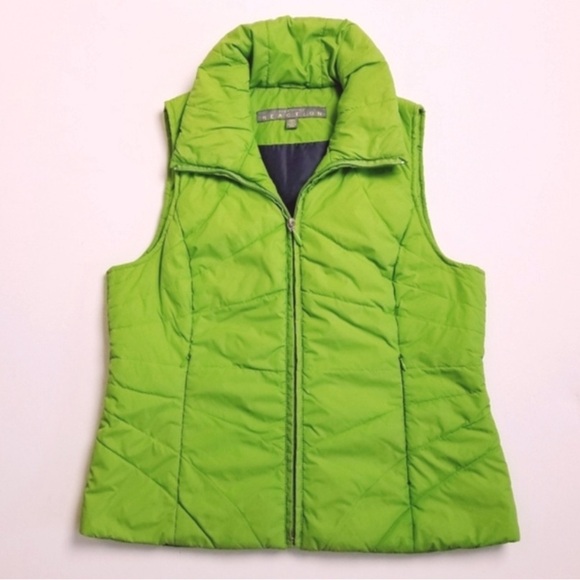 Kenneth Cole Reaction Lime Green Sleeveless
Puffer Vest Size Small 🔥 - Picture 3 of 5